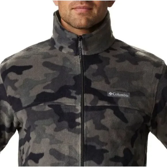 COLUMBIA Mens MEDIUM Steens Mountain Camo Black/Gray Full Zip Jacket - Picture 8 of 14